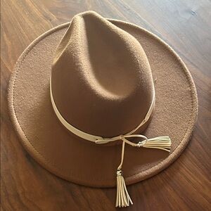 Altar'd State Brown Fedora with Cream Tassel NWT
